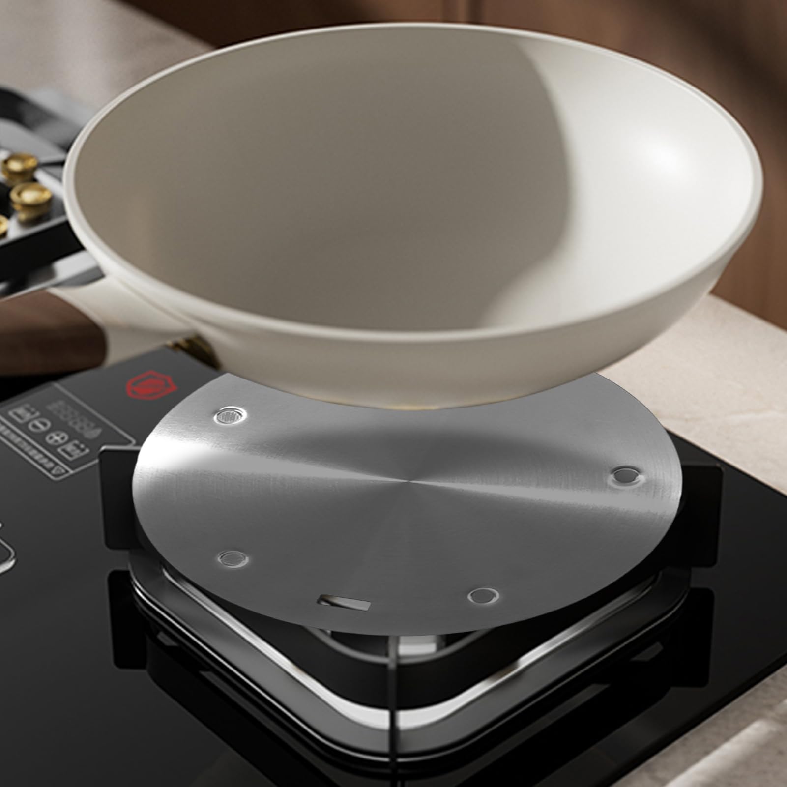 誘導コンバータープレート | 賃貸住宅向けIHコンロ変換プレート - ステンレス鋼熱拡散ディスク 賃貸住宅 コンパクトキッチン 小型スペース 省エネ調理