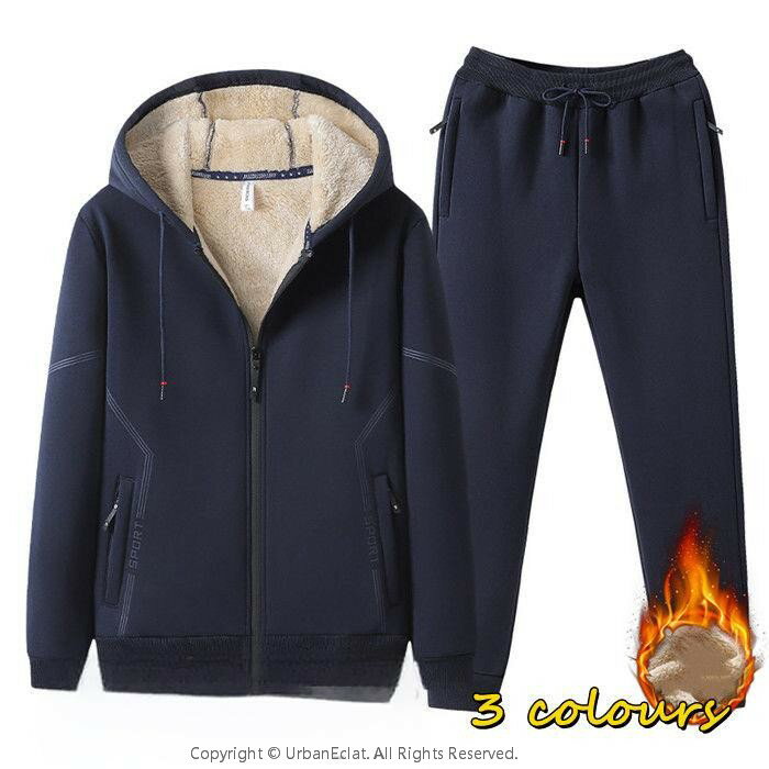 セットアップ上下 メンズ 裏ボア 長袖 ジップアップパーカー スウェットパンツ 厚地 2点セットアップ ..