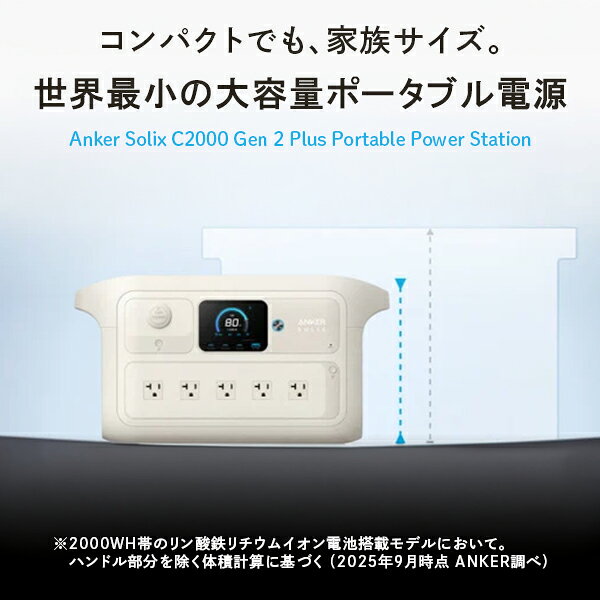 ANKER アンカー Anker ポータブル電源 Solix C2000 Gen 2 Plus Portable Power Station ホワイト A1785521 大容量 防災 停電対策 非常用電源 アンカー・ジャパン 蓄電 バッテリー 対策 電気 避難 コンパクト 会社 家 車載用 法人様限定 connoisseur-10000333 CONNOISSEUR コノシュアー サンプル画像2