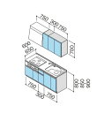 クリナップ システムキッチン ラクエラ W1800 間口180cm 開き扉 シンシアシリーズ I型 メーカー直送 納期約2週間 2