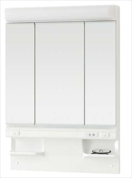 【LINEクーポン配布中】洗面化粧台 シャンピーヌプレーン 永大産業 EIDAI [EK-LCM-753LH/WC] W750 収納3面鏡 LED照明 曇り止め付 道幅4m未満配送不可 メーカー直送