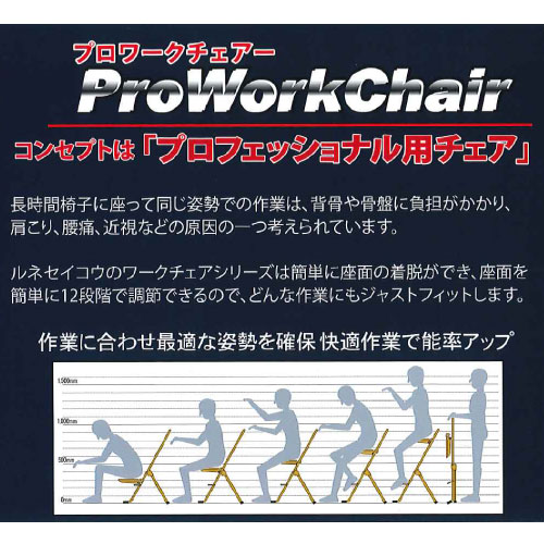 折りたたみ椅子 プロワークチェアラウンド [PW-700R] 完成品 日本製 椅子 ルネセイコウ メーカー直送 2