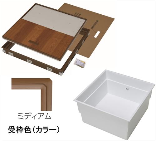 樹脂枠気密型床下収納庫 浅型 12mmフローリング用 [YT612K-M+PT60-A1] 枠 ミディアム/本体 ホワイト 吉川化成 YPC メーカー直送