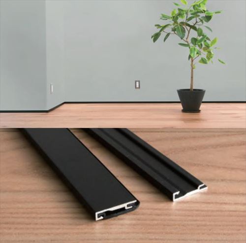 【LINEクーポン配布中】後付アルミ巾木fitbase フィットベース 直線部材L=1800 6本入 ブラック [FT18T-B] 2トン車配送 工務店・事務所送りのみ 現場入れ不可 森田アルミ 法人様限定 メーカー直送