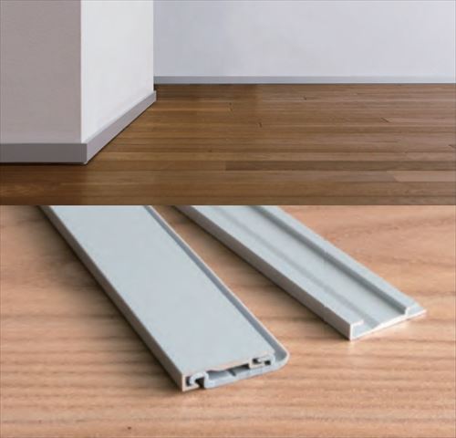 【LINEクーポン配布中】後付アルミ巾木fitbase フィットベース 直線部材L=1800 6本入 シルバー [FT18T-S] 2トン車配送 工務店・事務所送りのみ 現場入れ不可 森田アルミ 法人様限定 メーカー直送