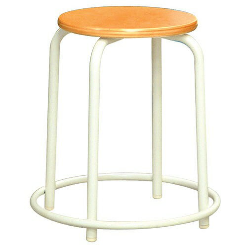 【最大3万円クーポン配布中★26日1:59まで】椅子 ラウンドスツール合板（外リング付き） ナチュラル/ミルキーホワイト [RW-3W] ルネセイコウ メーカー直送