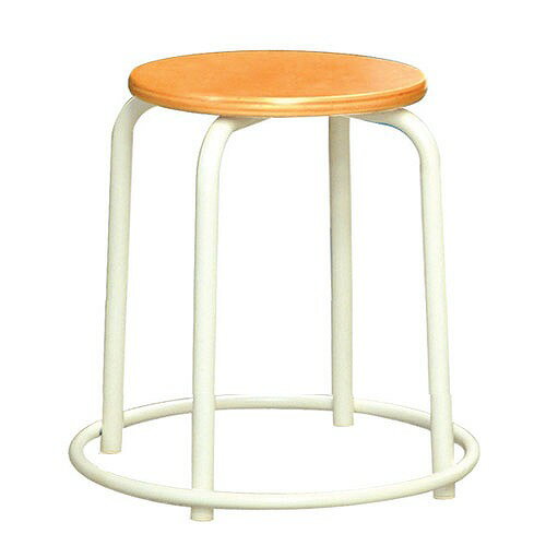 【最大3万円クーポン配布中★26日1:59まで】椅子 ラウンドスツール合板（外リング付き） ナチュラル/ミルキーホワイト [RW-4W] ルネセイコウ メーカー直送