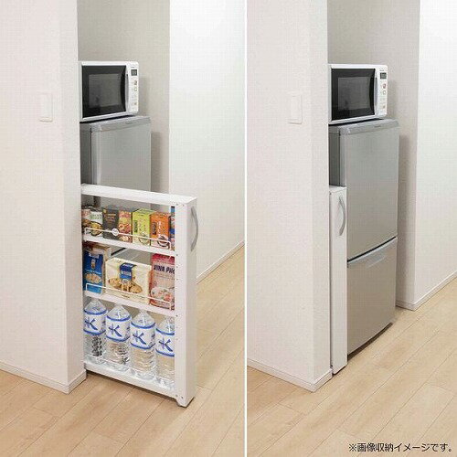 【LINEクーポン配布中】トールワゴンロータイプ 幅15cm ホワイト キッチン/トイレ/台所/脱衣所/洗面所 [NWL-150] スペースを有効活用 収納 田窪工業所 メーカー直送