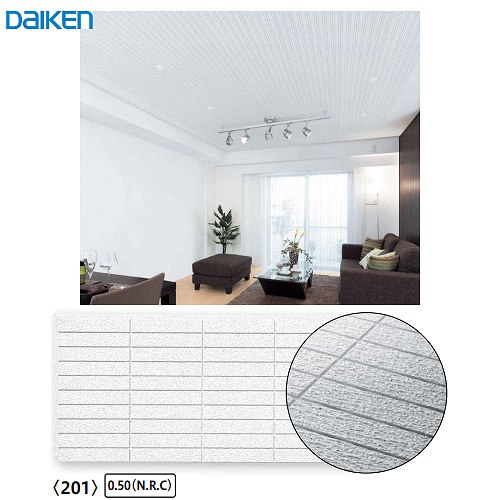 【最大3万円クーポン配布中★26日01:59まで】ダイロートン健康快適天井材 クリアトーン12S2 大建 DAIKEN [TA9201] 18枚(3.3m2)入り リブ・グリッド柄201 厚さ12mm 303×606mm 吸音・調湿性能