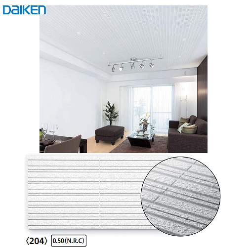 【最大3万円クーポン配布中★26日01:59まで】ダイロートン健康快適天井材 クリアトーン12S2 大建 DAIKEN [TA9204] 18枚(3.3m2)入り リブ・グリッド柄204 厚さ12mm 303×606mm 吸音・調湿性能