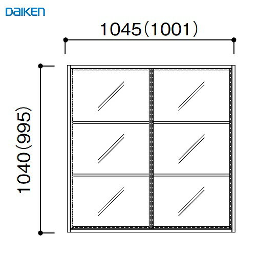 【最大3万円クーポン配布中★10日1:59まで】ルームウインドウ FIXタイプ 固定枠154 3段2列 大建 DAIKEN [FIXKT15432] W1045×H1040mm 受注生産品 法人様限定 メーカー直送