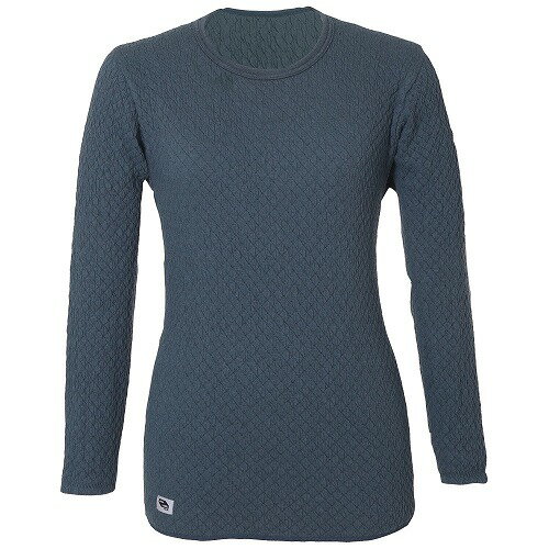 【LINEクーポン配布中】婦人長袖丸首インナー LLサイズ ひだまりチョモランマ サピウム ネービー [QMS823] 抜群の保温力 高機能インナー 防寒肌着 冬服 秋服 健繊株式会社