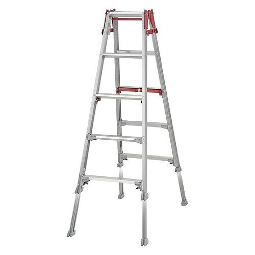 商品説明立ち上がれ職人（ヒーロー）たち。 従来製品との操作姿勢の違い 従来品と違い、しゃがまずに伸縮作業が行える為タイムパフォーマンスが向上。 さらに、しゃがまないので腰への負担の軽減になります。 ■直観的な操作！サイドトリガー トリガーを引くだけの簡単操作。 支柱を握ってトリガー操作を行うため、支柱の支えにもなりより安全にスピーディな操作が行えます。 ■両脚、片脚伸縮が可能な上部操作レバー レバーの中央を握れば両脚、サイドを握れば片脚ごとの伸縮操作が可能。 段差地での対応がスムーズに行えます。 ※従来と同じく下部での操作もできます。商品詳細天板高さ 1.33〜1.63m 有効高さ 1.01〜1.32m はしご時長さ 2.75〜3.40m 質量 8.6kg 設置寸法(外寸)全幅 55〜61cm 設置寸法(外寸)奥行 89〜106cm 収納寸法(外寸)全幅 55cm 収納寸法(外寸)奥行 17cm 収納寸法(外寸)高さ 140cm