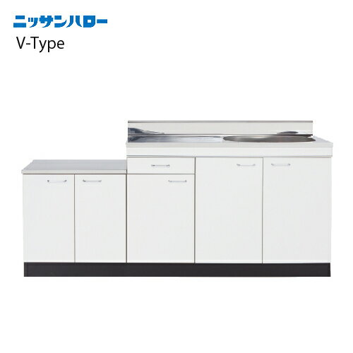 【LINEクーポン配布中】流し台 V-TYPE 奥行550mm 大型ゴミ収納器付 公団型流し台 [V55-180G□] 間口1,800 ニッサンハロー 関西一部エリア 法人様限定 メーカー直送