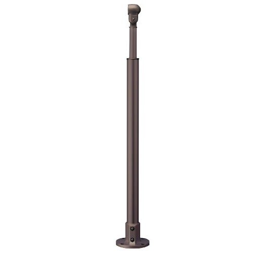 【LINEクーポン配布中】屋外用手すり BAUHAUS フリーRレール ベースプレート式エンド支柱 マツ六 [BJ-93DB] ダークブロンズ 4トン配送 車上渡し 法人様事務所入れ限定 メーカー直送