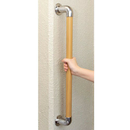 【最大3万円クーポン配布中★11日01:59まで】屋外用手すり 32ステンロストワックス手すり 32屋外用I型手すり φ32×600mm マツ六 [LW-OI-600] 木目Lブラウン 4トン配送 車上渡し 法人様事務所入れ限定 メーカー直送 3