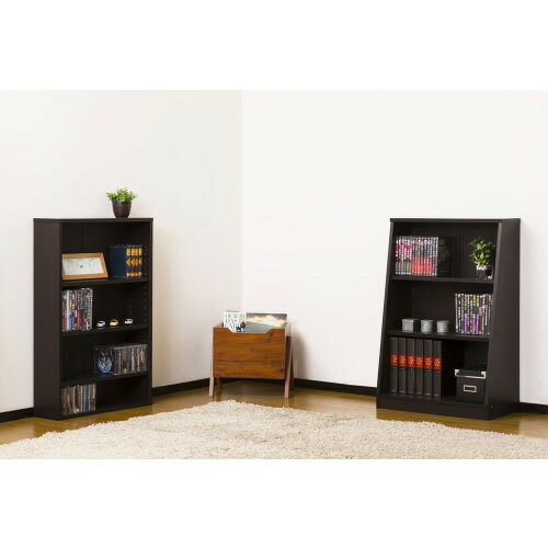 【最大3万円クーポン配布中★26日01:59まで】収納棚 大容量ホームシェルフ W60 ダークブラウン [4954877120216] W60×D29.5(17)×H180cm CD・DVD・コミック本収納 組立式 クロシオ メーカー直送