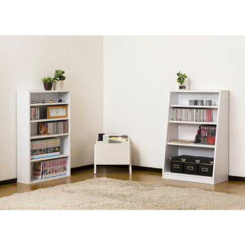 【最大3万円クーポン配布中★26日01:59まで】収納棚 大容量ホームシェルフ W60 ホワイト [4954877120230] W60×D29.5(17)×H180cm CD・DVD・コミック本収納 組立式 クロシオ メーカー直送