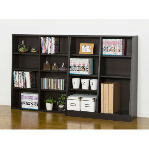 【最大3万円クーポン配布中★26日01:59まで】収納棚 大容量ホームシェルフ W75 ダークブラウン [4954877121350] W75×D29.5(17)×H180cm CD・DVD・コミック本収納 組立式 クロシオ メーカー直送