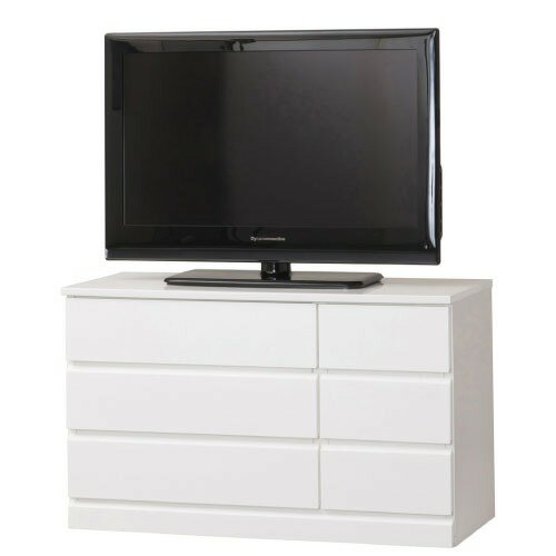 【エントリーでポイント10倍】収納棚 シャイン ローチェスト ホワイト [4954877236931] W89.5×D40×H54.5cm 洋服収納 衣類タンス 完成品 クロシオ メーカー直送 [3]