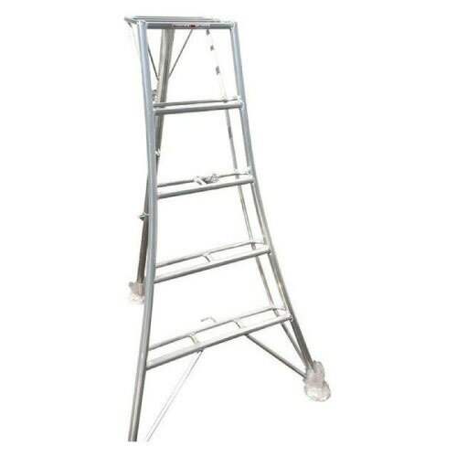 【最大3万円クーポン配布中★26日01:59まで】アルミ園芸三脚 足掛け付き 5尺タイプ [SIN-05] 最大使用重量100kg 軽量な道具を引掛けられるステップ付 シンセイ 法人様限定 メーカー直送