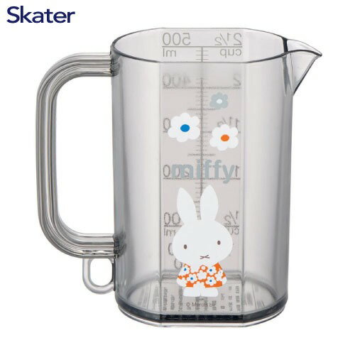 【LINEクーポン配布中】メジャーカップ 500ml ミッフィーモノトーン MMC1 スケーター Skater [4973307675140] 目盛りが読みやすい 逆さ吊りフック穴付き 計量カップ