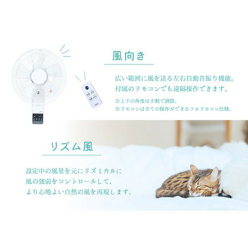 【エントリーでポイント10倍】扇風機 壁掛け扇 ホワイト [YKW-380EFR(W)] リモコン付 手が届かず赤ちゃんにも安全 幅34.3×奥行28×高さ46.5cm ユアサプライムス