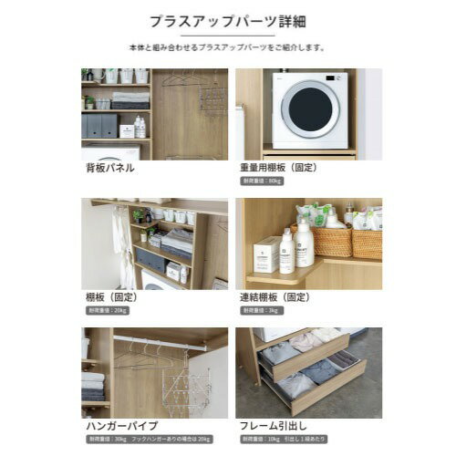 【エントリーでポイント10倍】ラクロ ハンガーパイプ・開戸・引出し3段 タテ型洗濯機用 その他衣類乾燥機プラン [AY000043□] 7.5尺 南海プライウッド 現場不可 法人事務所限定 メーカー直送 [3]