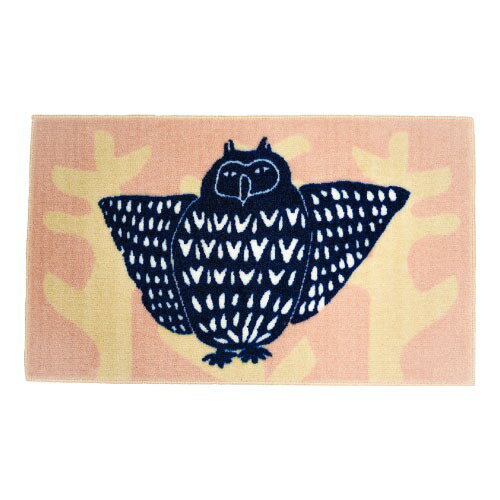 Rakuten - 【LINEクーポン配布中】マット もりのふくろう ネイビー 45 x 75 cm [EC00002] emoemo クリーンテックス メーカー直送