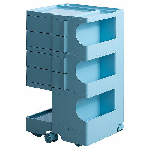 【LINEクーポン配布中】マルチワゴン Pluna プルーナ ハイタイプ WG-H004-LBL [562004041] ライトブルー 5輪キャスター 完成品 キャスターのみ取付 宮武製作所 メーカー直送