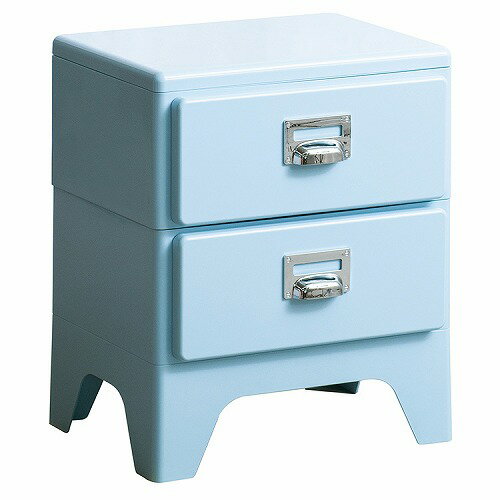 【LINEクーポン配布中】多段チェスト Cran クラン 2段 CBN-H002-LBL [563002041] ライトブルー レトロ..