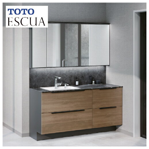 【最大3万円クーポン配布中★27日09:59まで】洗面化粧台 エスクア 間口1500mm TOTO [ESCUA02] ミラーキャビネット四面鏡（上下ワイド照明・調色機能付き） セットプラン メーカー直送