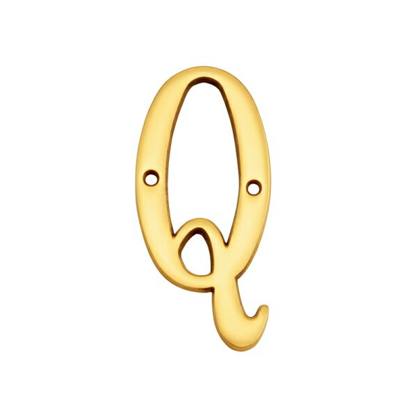【LINEクーポン配布中】真鍮 切り文字(76サイズ) ブラスレター 金色 76mm 「Q」 アンティーク ブラス 雑貨 [820317] ゴーリキアイランド