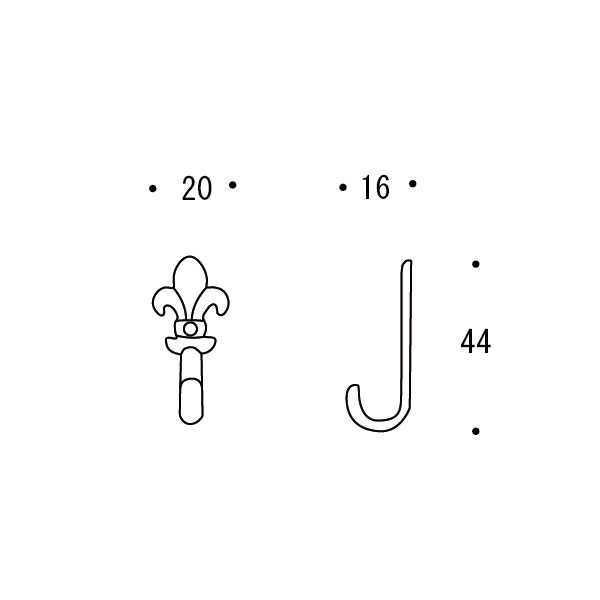 【エントリーでポイント10倍】真鍮 フック(イタリアシリーズ) 金色 リリー型 アンティーク ブラス 雑貨 [610181] ゴーリキアイランド