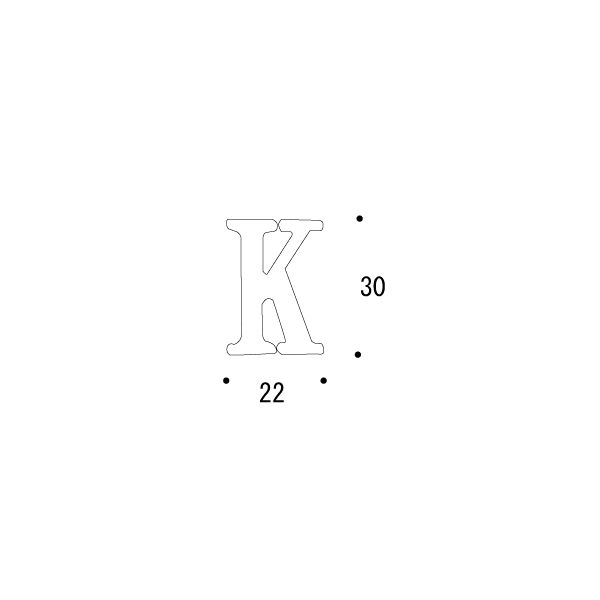【LINEクーポン配布中】真鍮 切り文字(30サイズ)大文字 ブラスレター 金色 30mm 「K」 アンティーク ブラス 雑貨 [820111] ゴーリキアイランド [2]