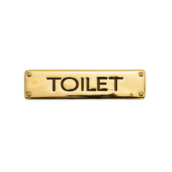真鍮 サインプレート SQ 金色 文字「TOILET」 アンティーク ブラス 雑貨 [630182] ゴーリキアイランド