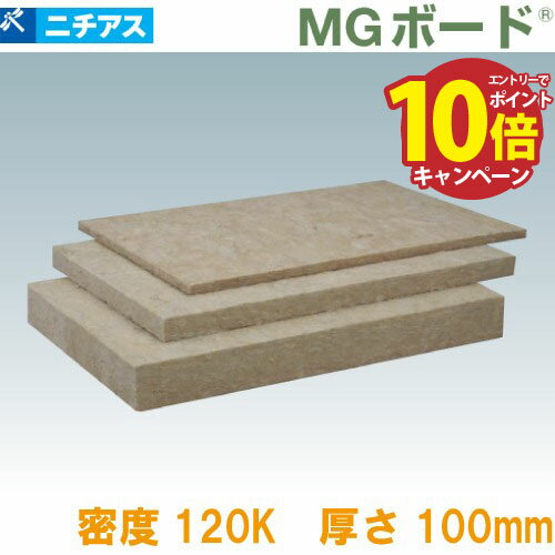 吸音・断熱材 MGボード120 梱包ポリ袋 ニチアス [MGBP120100] 1ケース3枚入 密度120k 厚さ100×605×910mm ロックウール メーカー直送