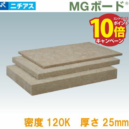 吸音・断熱材 MGボード120 梱包ポリ袋 ニチアス [MGBP12025] 1ケース12枚入 密度120k 厚さ25×605×910mm ロックウール メーカー直送
