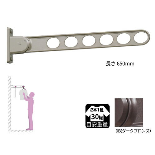 【LINEクーポン配布中】物干金物窓枠用 ホスクリーン 新スタンダード型 [RK-65-DB] ダークブロンズ 2本..