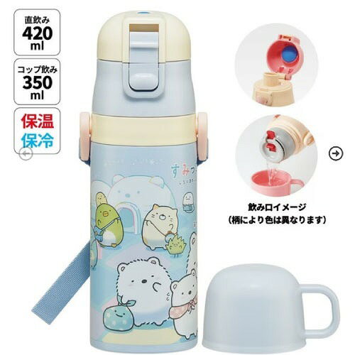 Rakuten - 【LINEクーポン配布中】子供用2WAYボトル コップ＆直飲み 350ml/420ml すみっコぐらし しろくまのふるさと スケーター Skater [4973307691706] SKDC3