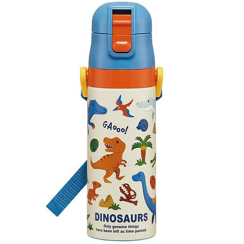 【LINEクーポン配布中】超軽量コンパクトロック付ワンプッシュダイレクトステンレスボトル 470ml ディノサウルス2026 スケーター Skater [4973307724855] SDC4