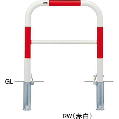 【LINEクーポン配布中】アーチ 交換用本体のみ φ60.5(t2.8)×W1000×H800mm カラー:赤白 [FAA-7SK10-800(..