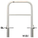 【LINEクーポン配布中】アーチ 交換用本体のみ φ60.5(t2.8)×W750×H800mm カラー:赤白 [FAH-7SF75-800(RW)HONTAI...