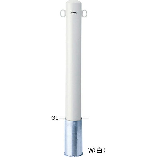 【LINEクーポン配布中】ピラー車止め スチール 両フック 交換用本体のみ φ114.3(t4.5)×H850mm カラー:白 [FPA-12S-F11(W)HONTAI] サンポール 受注生産品 キャンセル不可 納期約1ヶ月 メーカー直送