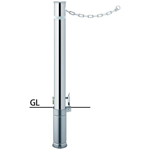 【LINEクーポン配布中】リフター 車止め φ76.3(t2.0)×H700mm カラー:ステンレス [LA-8SKC] サンポール 受注生産品 キャンセル不可 納期約1ヶ月 メーカー直送