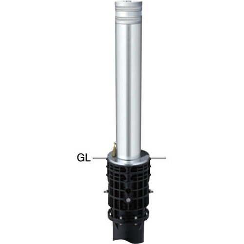 Rakuten - 【LINEクーポン配布中】アルミヘッドリフター 上下式車止め φ114.3(t2.5)×H700mm カラー:190セラミックシルバー [LV-260K] サンポール 受注生産品 キャンセル不可 納期約1ヶ月 メーカー直送