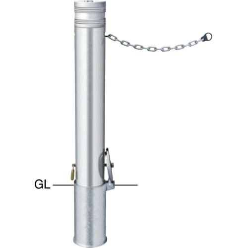 【LINEクーポン配布中】アルミヘッドリフター 車止め φ114.3(t2.5)×H700mm カラー:190セラミックシルバー [LV-260SKC] サンポール 受注生産品 キャンセル不可 納期約1ヶ月 メーカー直送