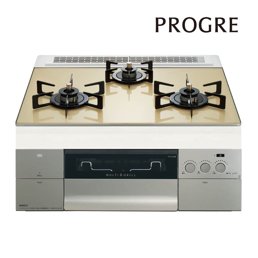 Rakuten - ノーリツ ビルトインコンロ N3S22PWASFSTEC PROGRE プログレ 60cm幅 FLAT [3口ガスコンロ 都市ガス プロパン]《配送タイプA》