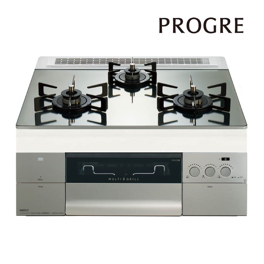 Rakuten - ノーリツ ビルトインコンロ N3S22PWASKSTEC PROGRE プログレ 60cm幅 FLAT [3口ガスコンロ 都市ガス プロパン]《配送タイプA》