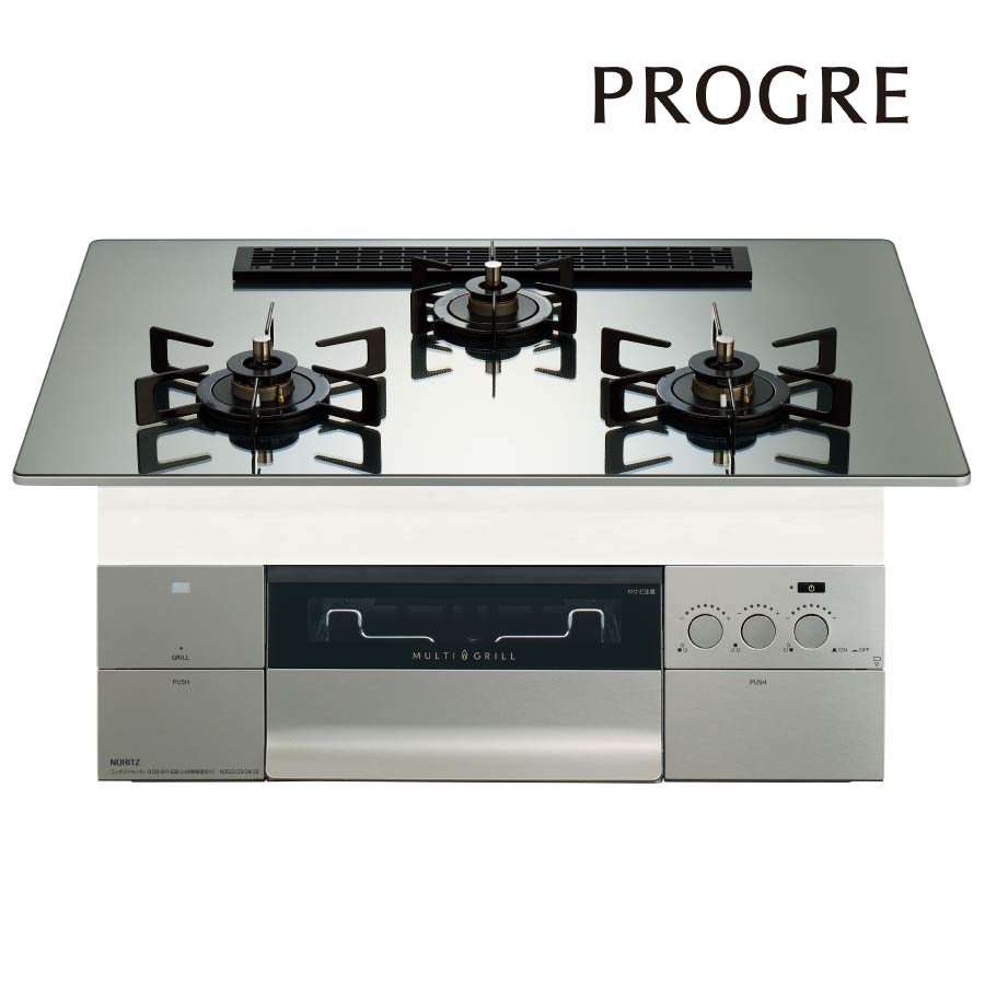 Rakuten - ノーリツ ビルトインコンロ N3S25PWASKSTEC PROGRE プログレ 75cm幅 S・FLAT オーブン接続不可 [3口ガスコンロ 都市ガス プロパン]《配送タイプA》